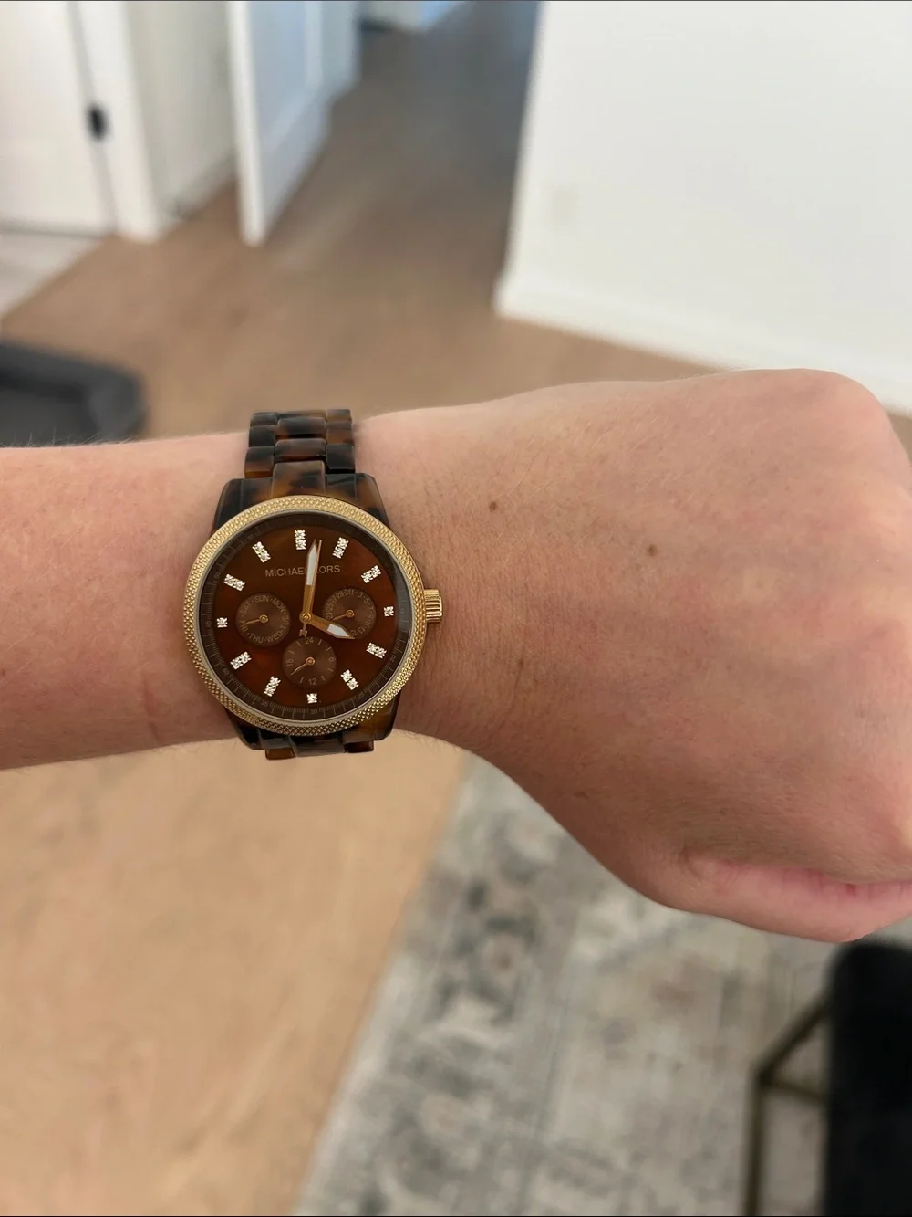 Michael Kors tortoise shell watch. Battery replacement required.